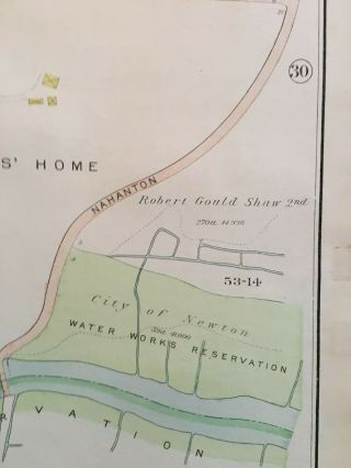 1917 NEWTON MA BOYS HOME NAHANTON PARK CHARLES RIVER CC ATLAS MAP 2