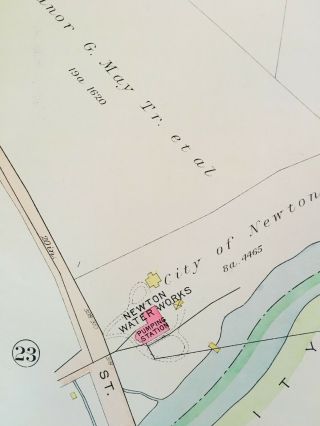 1917 NEWTON MA BOYS HOME NAHANTON PARK CHARLES RIVER CC ATLAS MAP 3