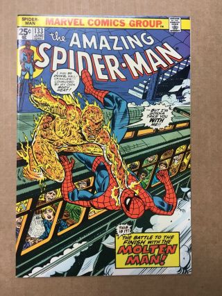 Spider - Man 133 Nm - 1974 Molten Man Book Marvel Comics