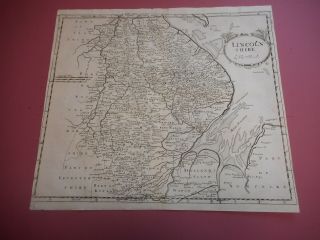 100 Large Lincolnshire Map By Robert Morden C1695 Low Post