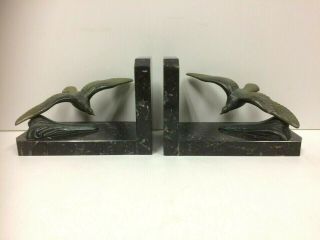 Vintage/antique French Art Deco Marble Bird Bookends