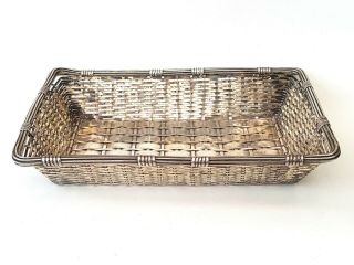 Vintage - French Silver Plated Wicker Work Basket - Christofle - Paris - C1920