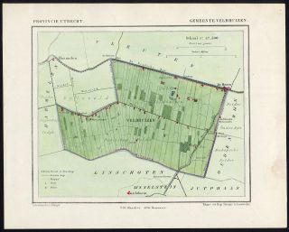 Antique Map - Netherlands - Town Plan - Veldhuizen - Utrecht - Kuyper - Kuijper - 1865