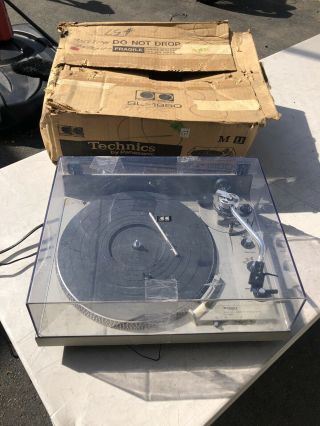Vintage Technics Direct Drive Turntable Sl - 1950 With Dust Cover & Box