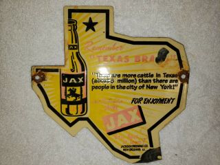 Vintage Jax Beer Sign Porcelain Dealer Sign Texas Brags Lone Star Pearl Dixie