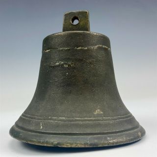 4 1/2 " Antique Bronze Exeter Evening Post Decorative Bell Cast Iron Clapper 007
