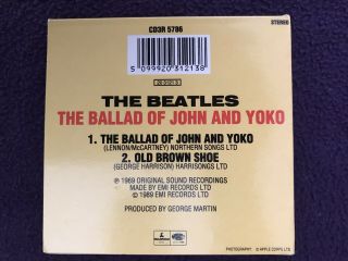 BEATLES 3” CD SINGLE - “Ballad Of John And Yoko” / “Old Brown Shoe” 2