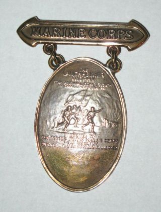 Vintage Us Marine Corps Match Usmc Lauchheimer Trophy Bronze Medal Badge Pin