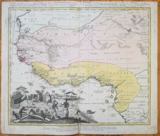 Homann: Huge Map Africa Guinea Slave Coast - 1740