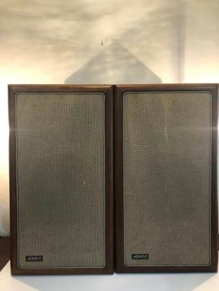 Vintage Advent Loudspeaker 2 - Way Speakers W/ Walnut Cabinets.