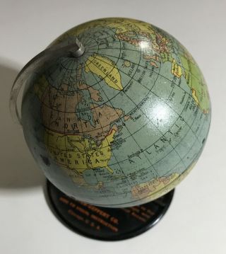 Vintage Denoyer - Geppert Co.  6 " Tin Litho Globe