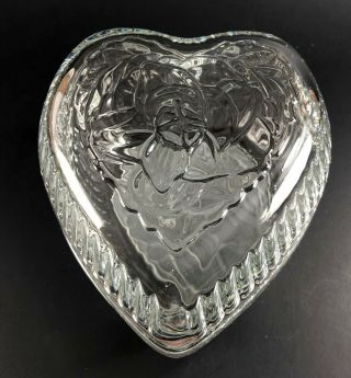 Lady Love Heart Shaped Glass Candy Dish With Lid By Home Interiors