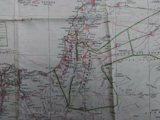 Oild Cloth Escape Map Middle East Palestine Transjordan Cond I 011