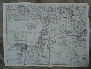 Oild cloth Escape map middle east Palestine Transjordan cond i 011 2