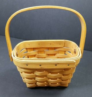 Longaberger 1997 Small American Cancer Society Basket W/ Handle 4x6