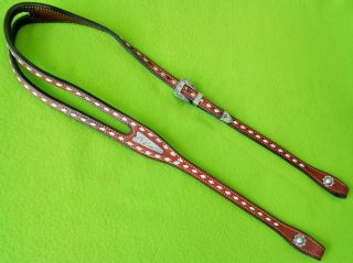Gorgeous Vintage Solid Sterling Silver Buckstitch Western Show Headstall Nr