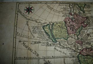 Antique 1749 Johann Schreiber Map Of America W/ California As An Island Vafo