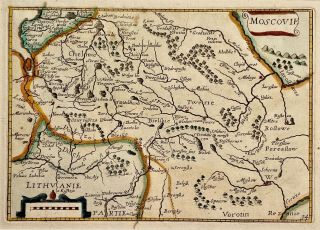 1662 Antiqua Map Lithuania,  Russia,  Belarus,  Moscovie,  Duval