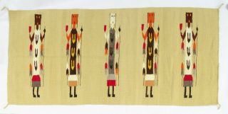 Vintage Navajo Yei Rug Native American Indian Wool Southwest Pueblo - 29 " X 58 "