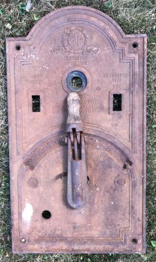 Vintage Cast Iron Otis Elevator Industrial Control Panel