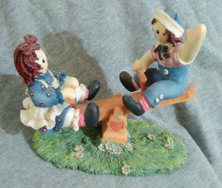 " Friendship Is A Contract You Sign With Laughter " Raggedy Ann & Andy Figurine