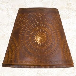 Fireside 14 - Inch Lamp Shade With Chisel In Distressed Rusty Tin