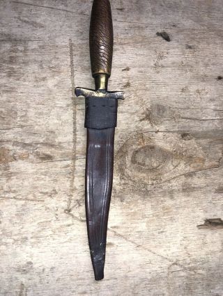 18th Century Revolutionary War Era Soldiers Belt Knife/dagger W/Leather/Sheath 3