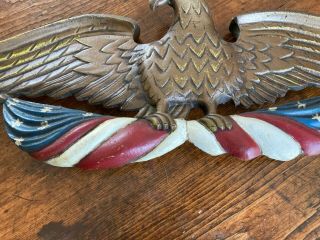 Vintage Cast Brass Eagle Plaque Decor Wall Hanging Virginia Metalcrafters Burns