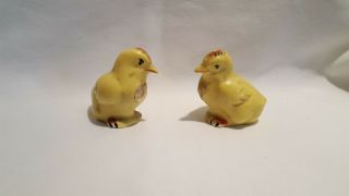 Vintage Yellow Chicks Birds Salt And Pepper Shakers Czechoslovakia