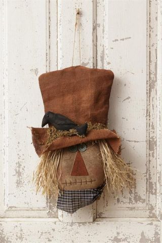 Scarecrow Head Rustic Wall - Door Hanger