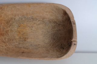 Antique Primitive Hand Carved Wooden Dough Bowl Trough Noshtva. 3