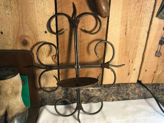 Vintage Wrought Iron Metal Scroll Wall Sconce Candle Holder