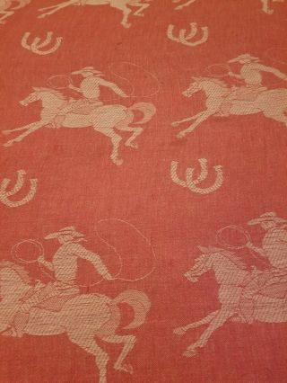 Vintage Bates Bedspread Blanket Cowboy Western 70” x 78 