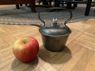 19th Century Tea Pot Sweet Small Size W Stationary Top Handle & Porcelain Knob