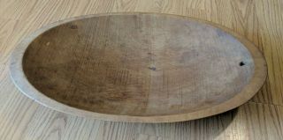 Antique Carved Wood Trencher American Country Kitchen Bowl