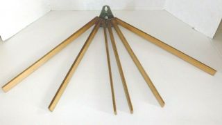 Antique Primitive Wood Clothes Drying Rack Wooden Hanger 6 Spindle Wall Mount