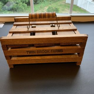 Vintage Antique Primitive Wooden Egg Carrier Crate Sliding Top & Handle