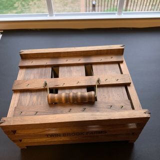 Vintage Antique Primitive Wooden Egg Carrier Crate Sliding Top & Handle 3