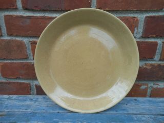 Very Good Large Antique Yellow Ware Pie Plate 12  Dia