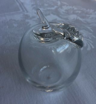 Princess House Hand Blown Clear Glass Apple Figurine Paperweight
