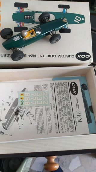 1/24 Slot Car Vintage Cox Brm F1 And Papers