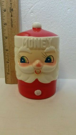 Vintage " Holt Howard Style " Santa Money Ceramic Bank Japan