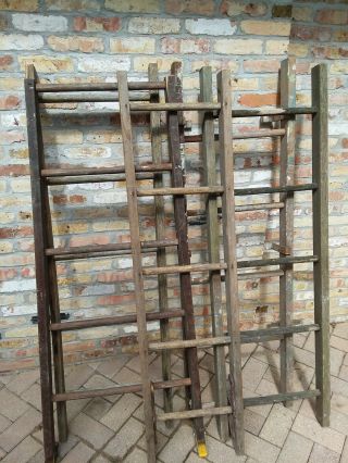 Rustic Vintage Old Wooden Ladder 5 FT - for use in decorating.  Round rung wood 2