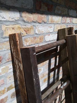 Rustic Vintage Old Wooden Ladder 5 FT - for use in decorating.  Round rung wood 3