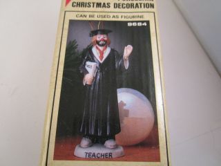 Vintage Flambro Emmett Kelly Jr Clown Teacher Christmas Ornament 3