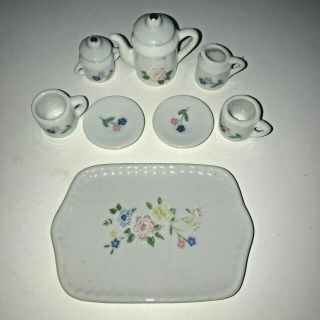 Vintage Miniature Tea Set Tiny Roses 10 Piece China