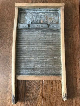 Antique National Washboard Company No.  180 Glass,  Wood,  Metal Sept.  7 1915
