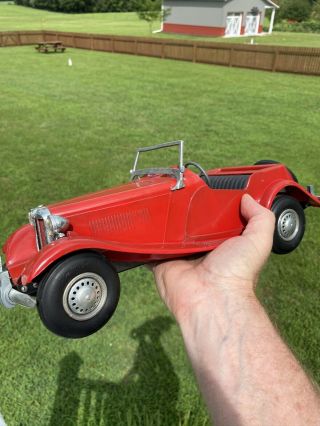 Large Vintage Steel Doepke Model Toys Mg Td Convertible Red Toy Sedan Car