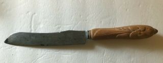 Antique English Carved Bread Knife Ca 1910