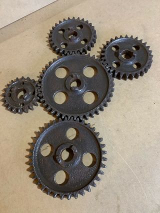 Antique Cast Iron Industrial Steampunk Gears Tractor Manufacturing Art Decor